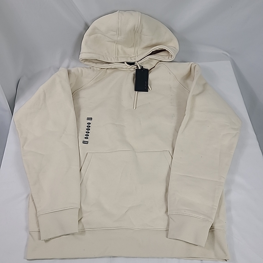 NWT CSG Troupe Cotton Drawstring Hoodie Ivory Men's Size XL